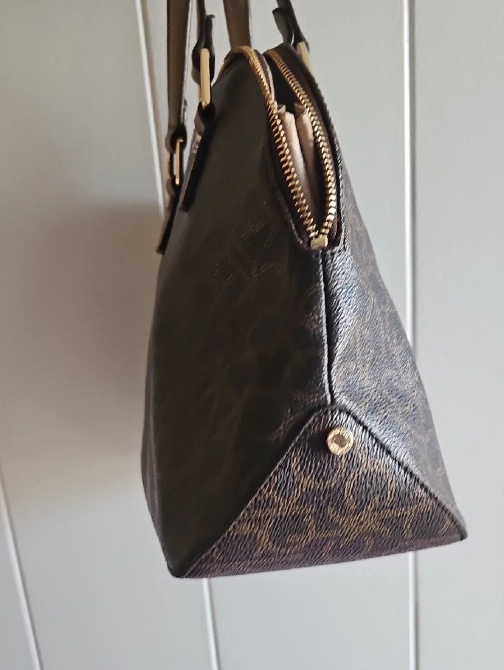 Calvin Klein Dark Brown Monogram Satchel